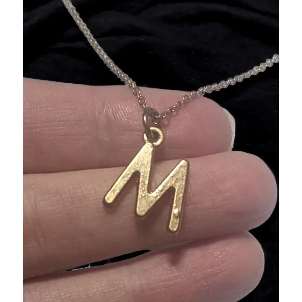 Gold Letter M Necklace - Picture 1 of 7